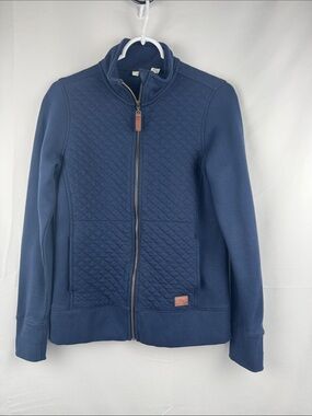 LL Bean Womens Quilted Full-Zip Jacket Navy Blue Size XS